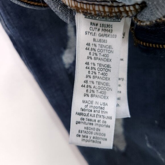 Good American Denim Pencil Skirt Size 6 Distress Stretch High Waist - Picture 8 of 11